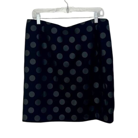 NWOT Akris Punto Lacquered Polka Dot Mini Black Skirt - Sz 12 - Picture 8 of 10